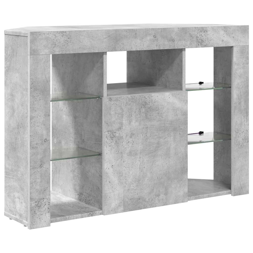 Șifonier LED pentru TV colțar Gri din beton 105 x 40 x 68 cm GartenMobel Dekor