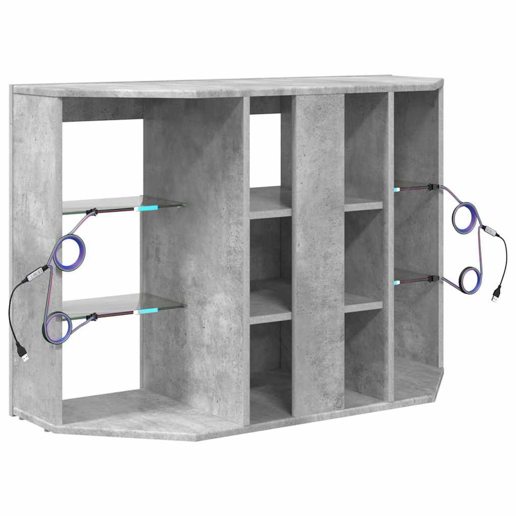 Șifonier LED pentru TV colțar Gri din beton 105 x 40 x 68 cm GartenMobel Dekor