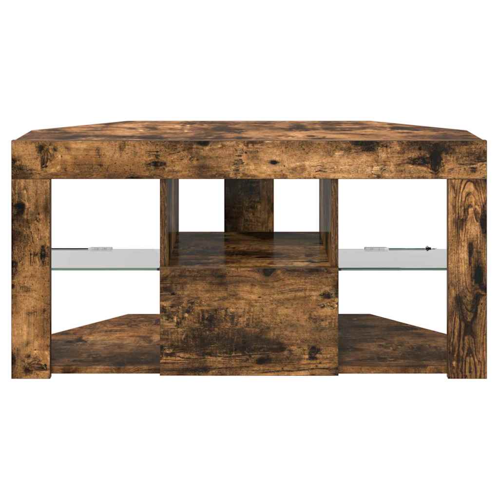 Șifonier LED pentru TV colțar Stejar fumuriu 105 x 40 x 68 cm GartenMobel Dekor