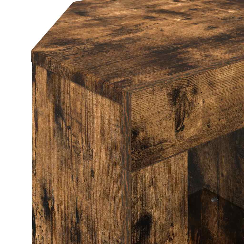 Șifonier LED pentru TV colțar Stejar fumuriu 105 x 40 x 68 cm GartenMobel Dekor