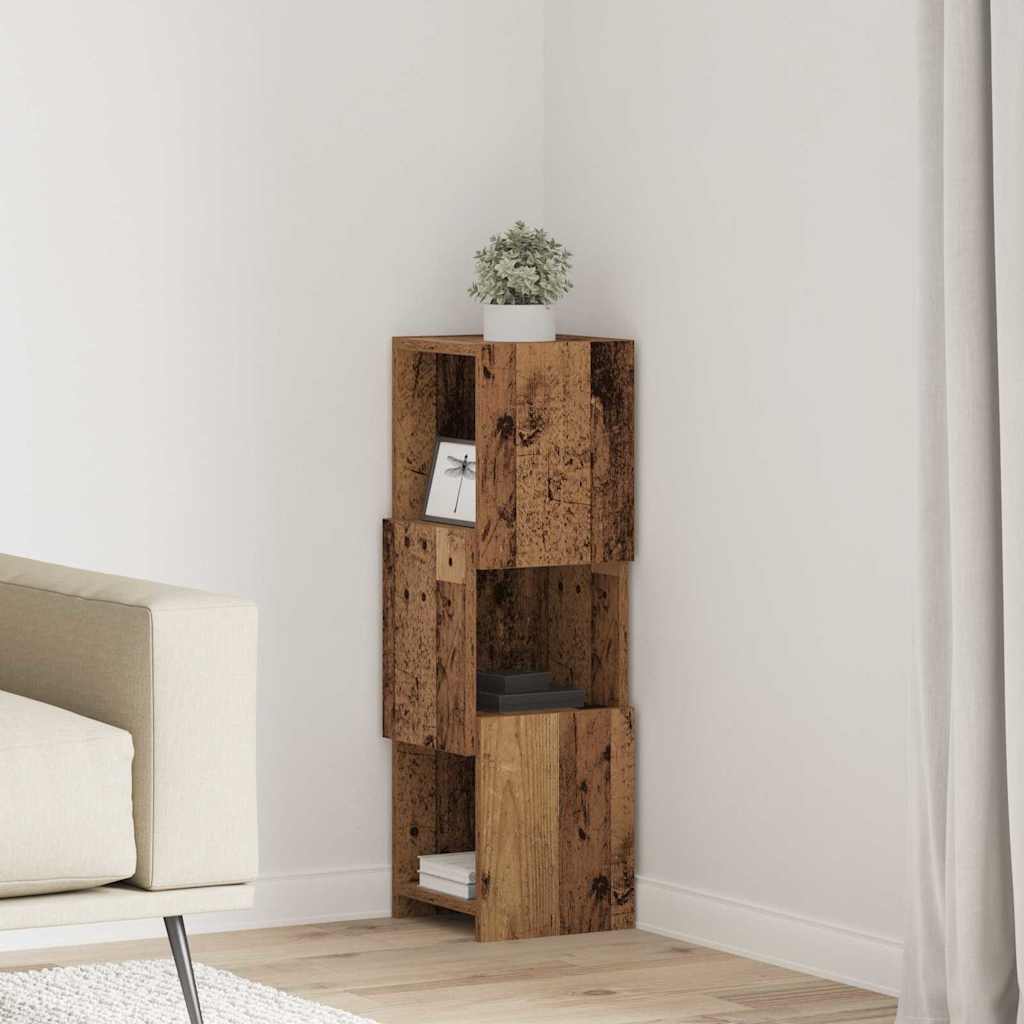 Dulap de colț Alb 25,5x25x80cm Lemn compozit GartenMobel Dekor