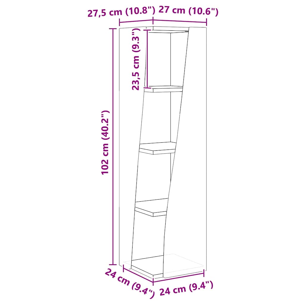 Dulap de colț Alb 27,5x27x102cm Lemn compozit GartenMobel Dekor