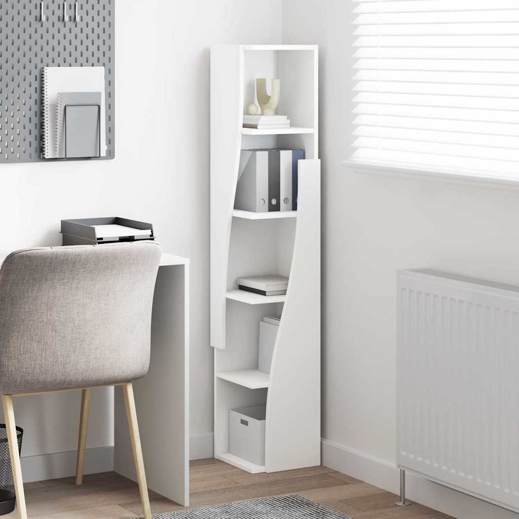 Dulap de colț Alb 27,5x27x140cm Lemn compozit GartenMobel Dekor