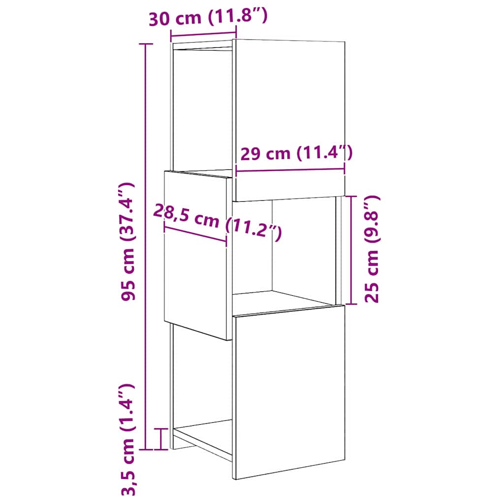 Dulap de colț Alb 30,5x30x95cm Lemn compozit GartenMobel Dekor