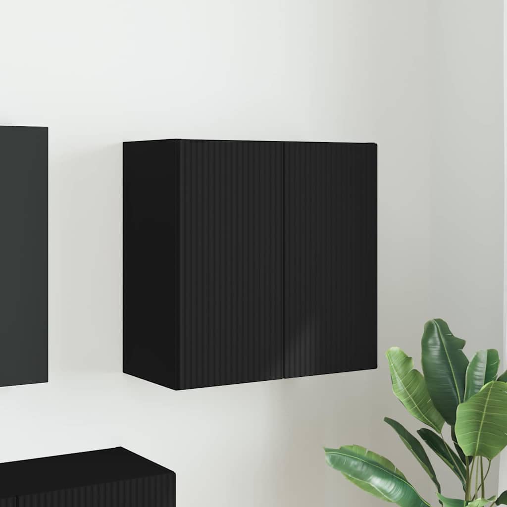 Dulap TV de perete Negru 59,5 x 31 x 60 cm Lemn compozit GartenMobel Dekor