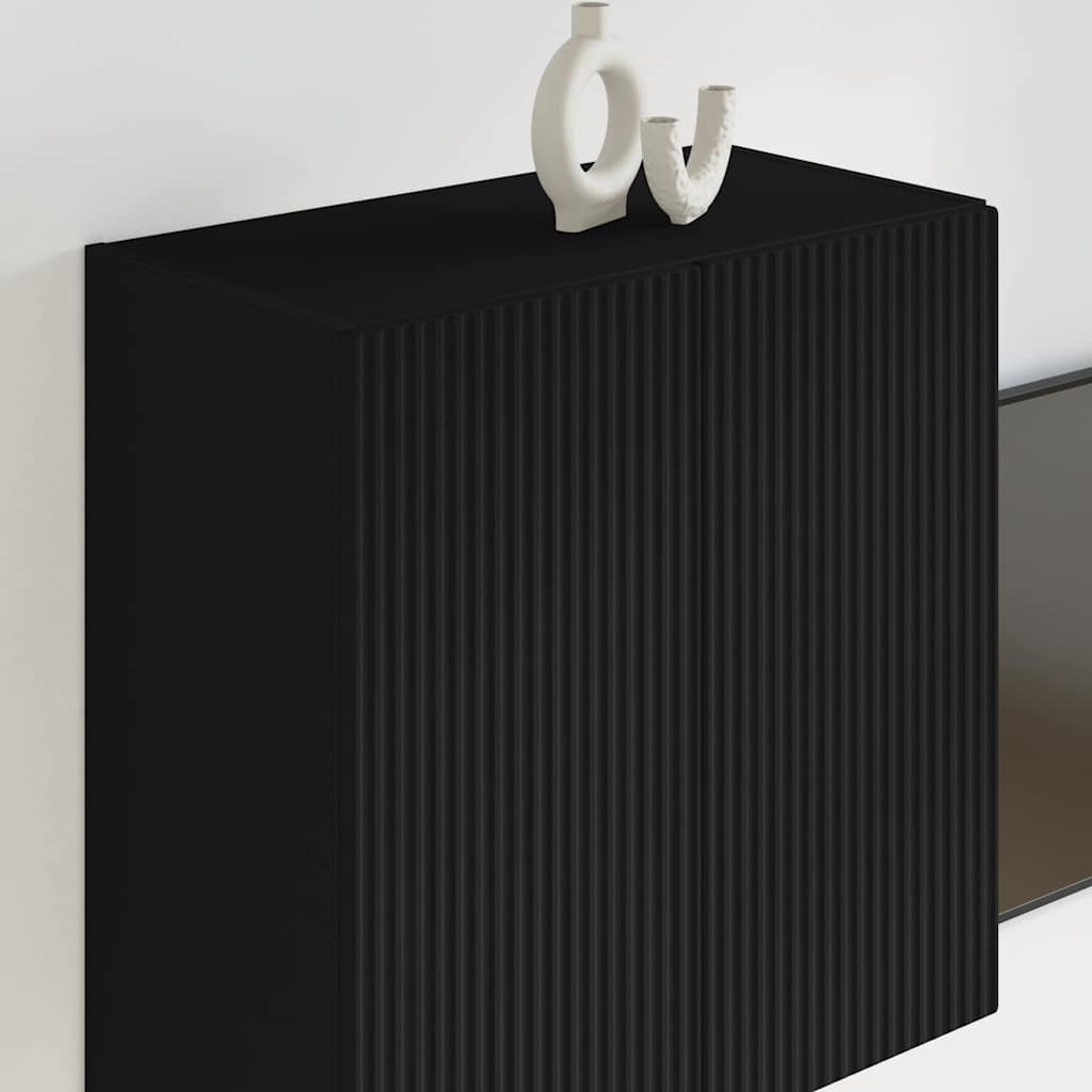 Dulap TV de perete Negru 59,5 x 31 x 60 cm Lemn compozit GartenMobel Dekor