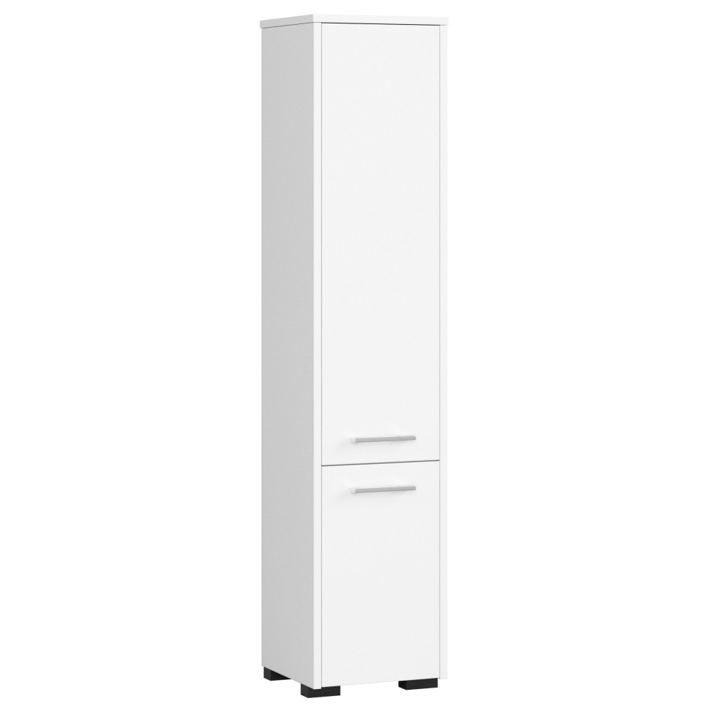 Dulap baie tip coloana cu 2 usi si 5 rafturi, PAL laminat, 30x30x140 cm, alb mat Household NewTrend