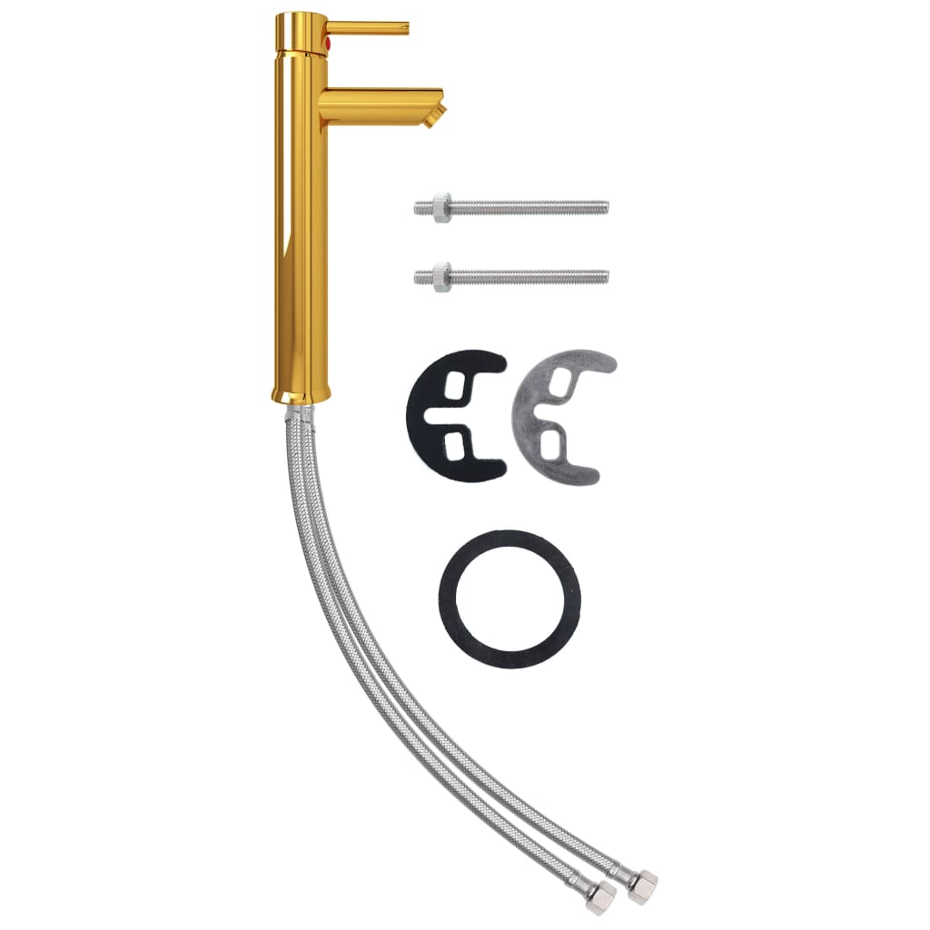 Chiuvetă baie robinet și scurgere tip push, negru sticlă călită GartenMobel Dekor