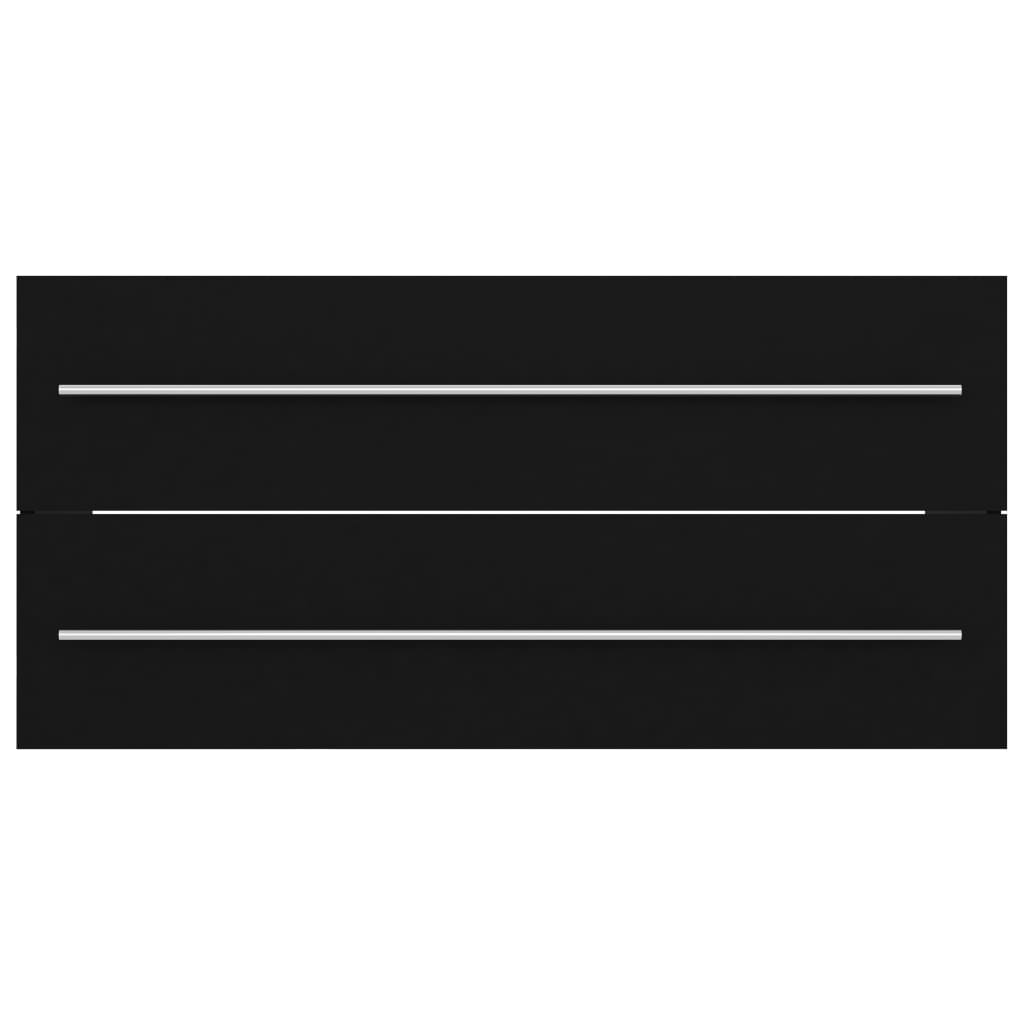 Dulap cu chiuvetă încorporată, negru, lemn prelucrat GartenMobel Dekor