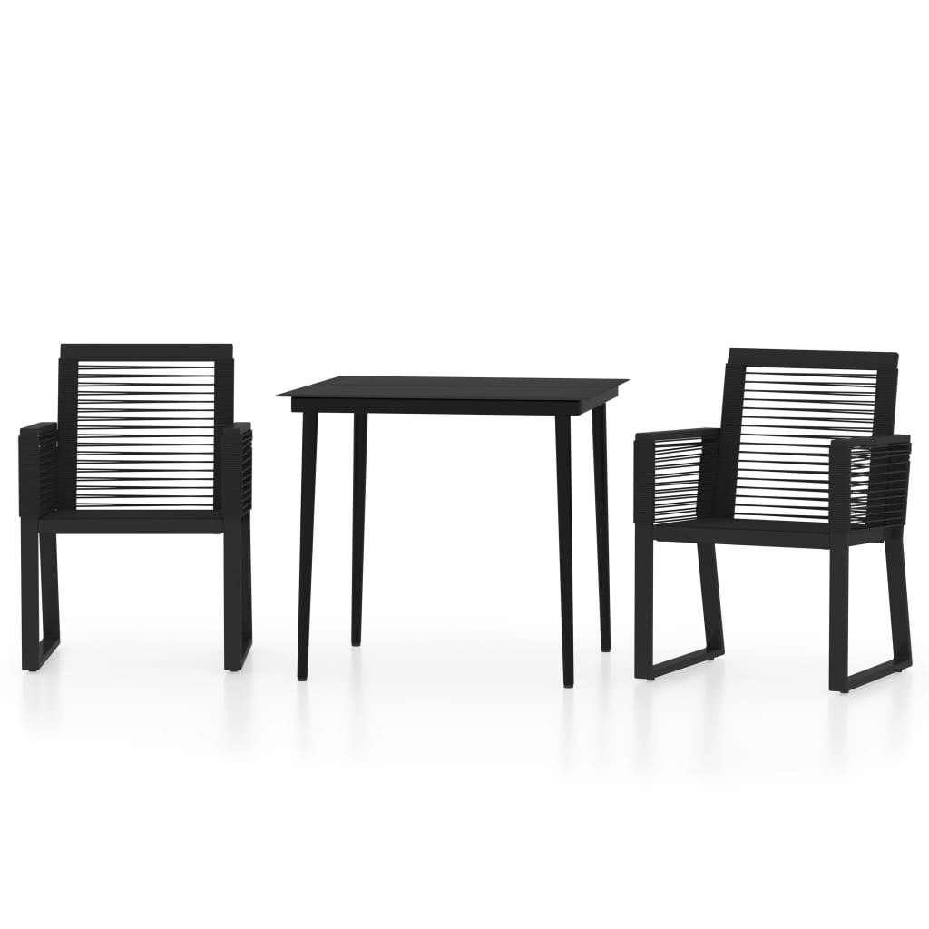Set de mobilier pentru grădină, 3 piese, negru GartenMobel Dekor