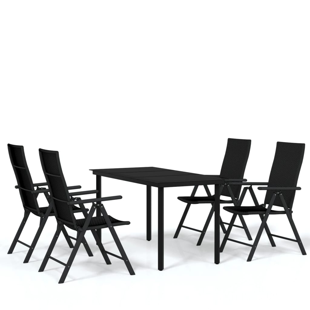 Set de servit masa pentru grădină, 5 piese, negru GartenMobel Dekor