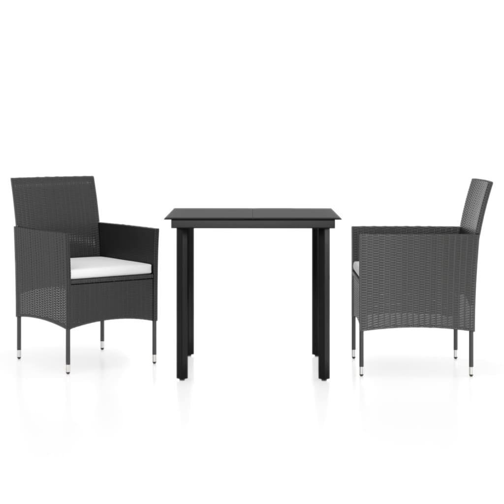 Set mobilier de grădină cu perne, 3 piese, negru GartenMobel Dekor