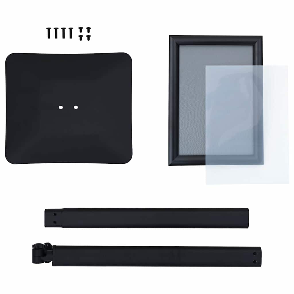 Suport poster tip pedestal Negru a4 Aluminiu și PVC GartenMobel Dekor