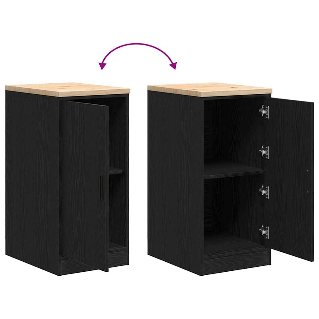 Dulap depozitare garaj negru 40x51x85 cm lemn masiv de pin GartenMobel Dekor