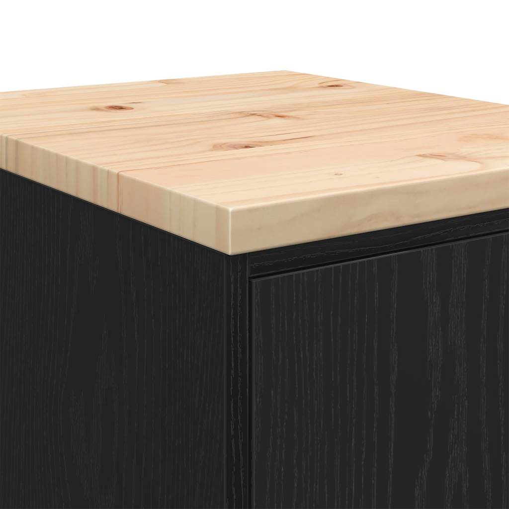 Dulap depozitare garaj negru 40x51x85 cm lemn masiv de pin GartenMobel Dekor