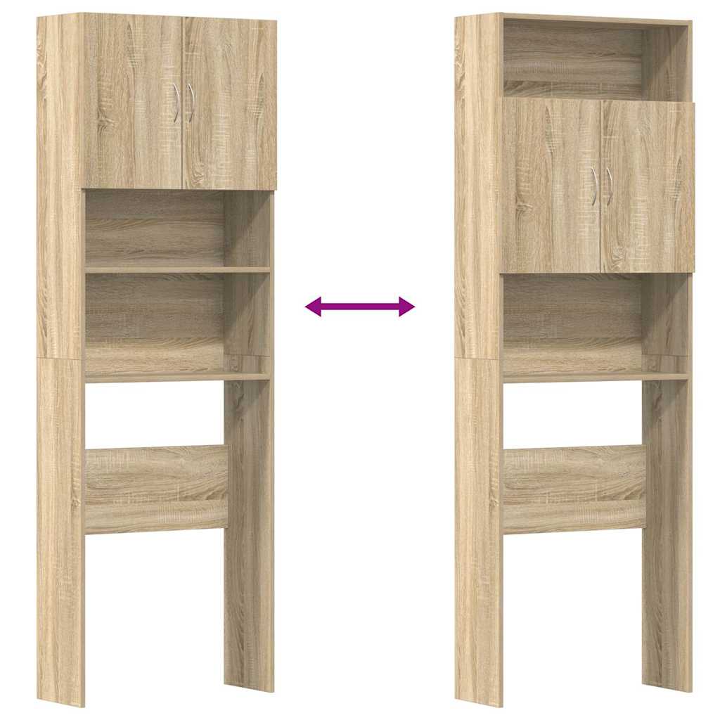 Dulap mașină de spălat stejar sonoma 64x24x190cm lemn prelucrat GartenMobel Dekor