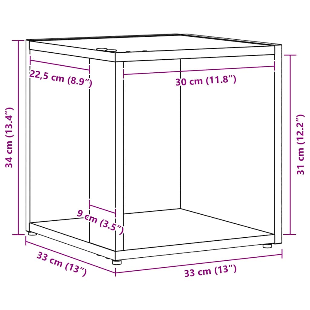 Rafturi de colț Stejar Negru 33 x 33 x 34,5 cm Lemn compozit GartenMobel Dekor