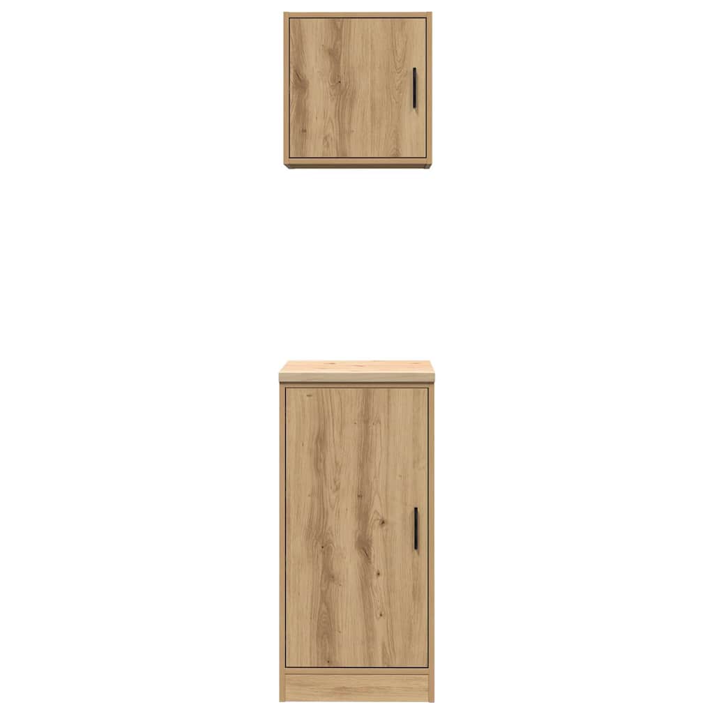 Dulapuri de garaj 2 buc Lemn prelucrat de stejar artizanal GartenMobel Dekor