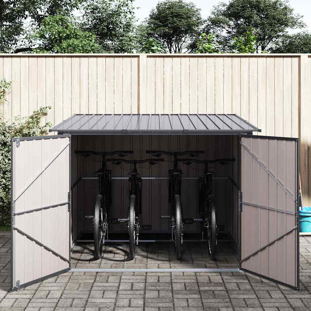 Shed pentru biciclete 3 pcs Antracit 215 x 206 x 157 cm Metal GartenMobel Dekor
