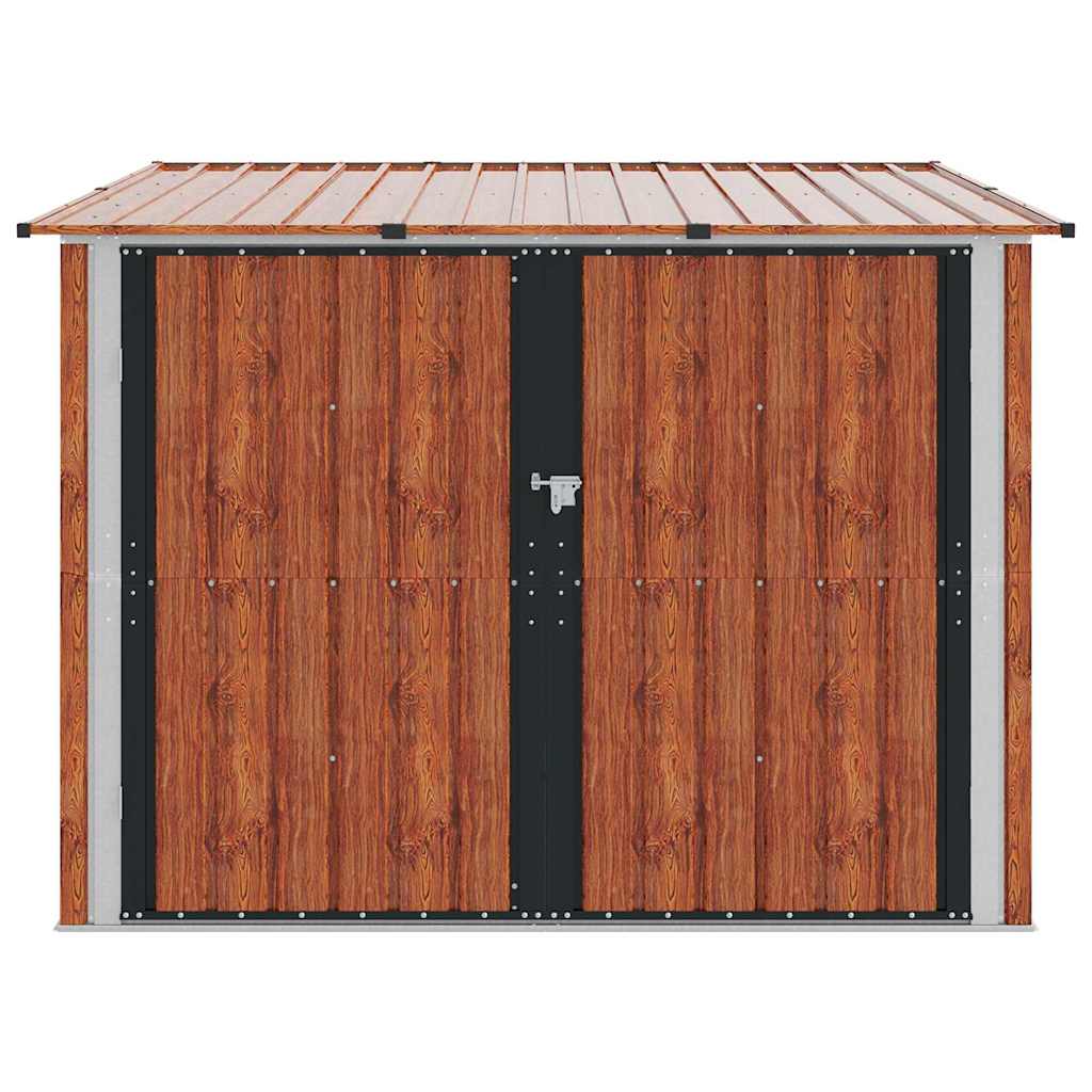 Shed pentru biciclete 3 pcs Maro 215 x 206 x 157 cm Metal GartenMobel Dekor
