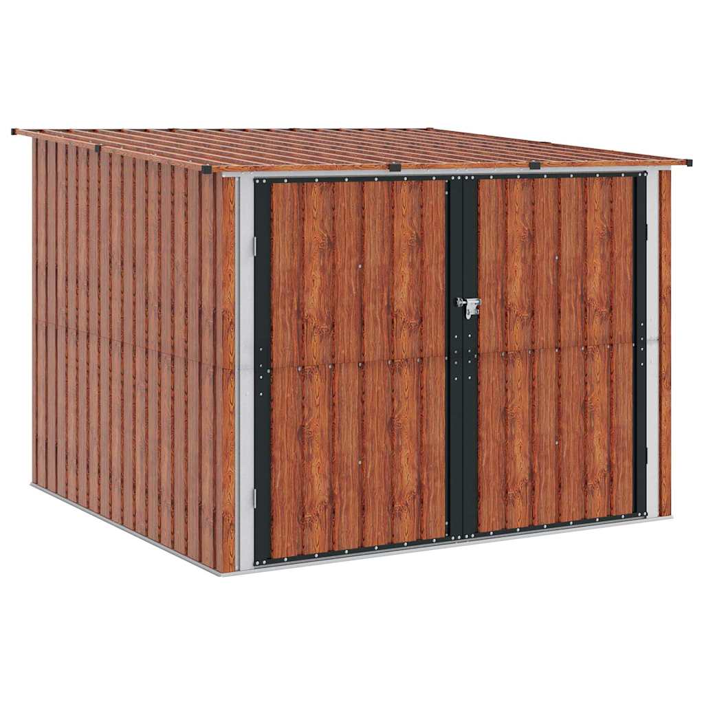 Shed pentru biciclete 3 pcs Maro 215 x 206 x 157 cm Metal GartenMobel Dekor