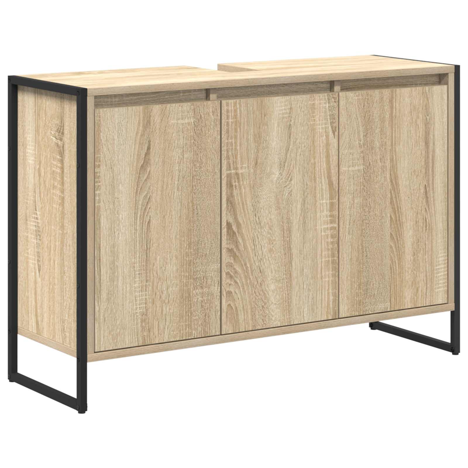 Set de mobilier pentru baie cu raft Stejar Sonoma Lemn compozit GartenMobel Dekor