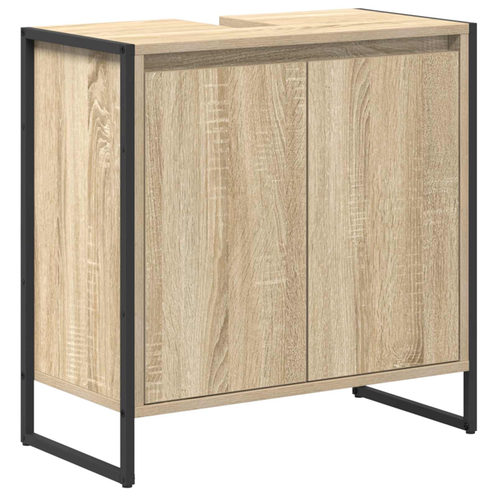 Set de mobilier pentru baie cu raft Stejar Sonoma Lemn compozit GartenMobel Dekor