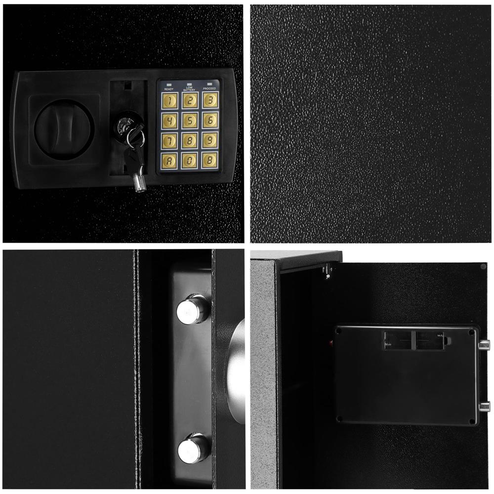 Seif electronic standard cu cifru si cheie, 415x350x310 mm, negru Household NewTrend