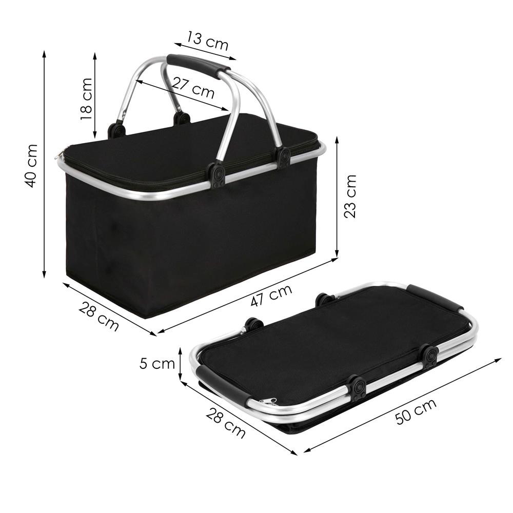 Geanta pentru picnic sau plaja, termoizolanta, 28 litri, negru Household NewTrend