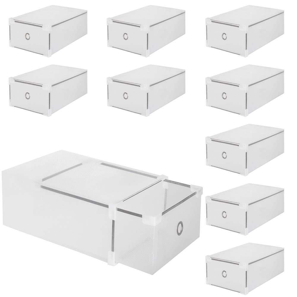 Set 10 cutii organizare pentru pantofi, 34x22x13, transparent Household NewTrend