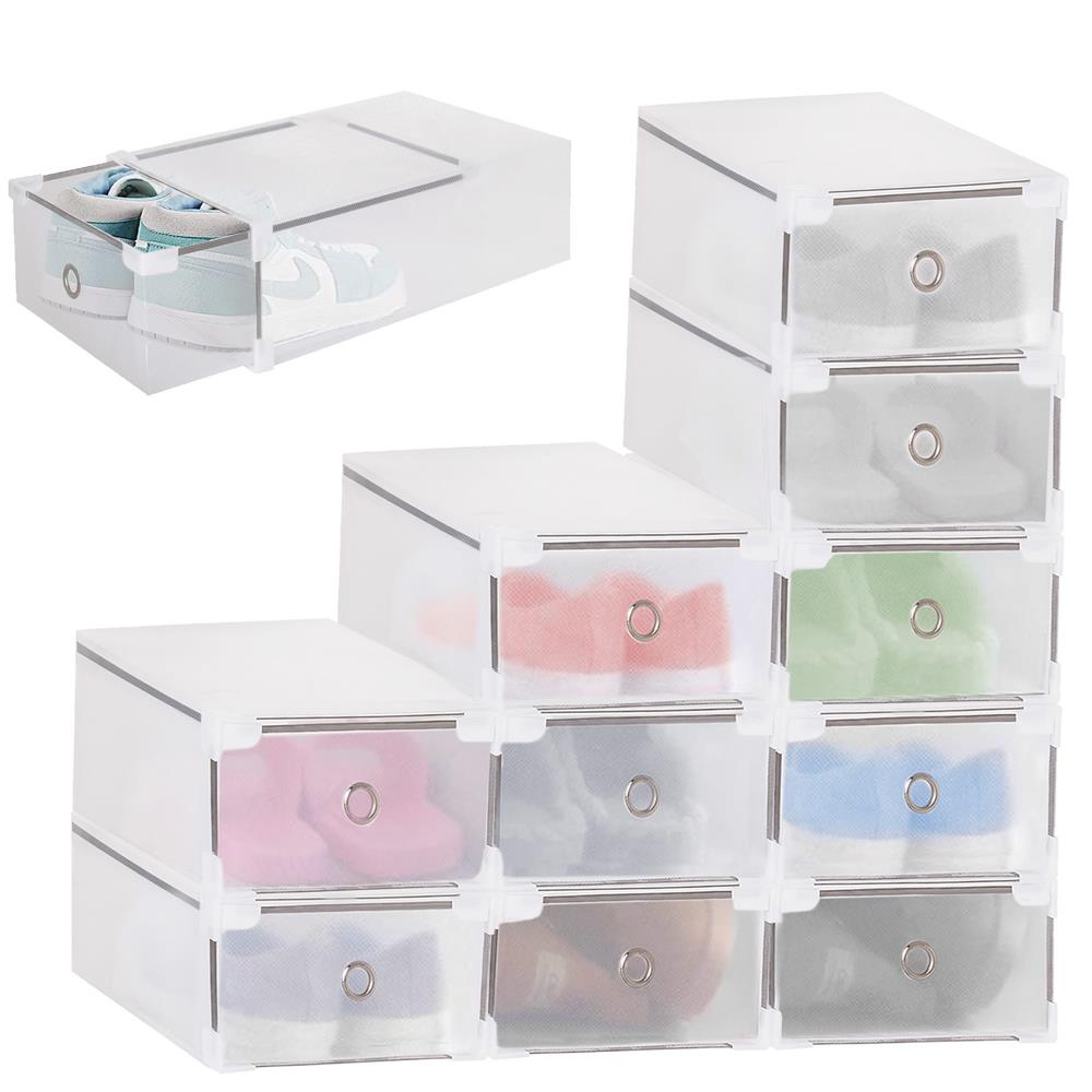 Set 10 cutii organizare pentru pantofi, 34x22x13, transparent Household NewTrend