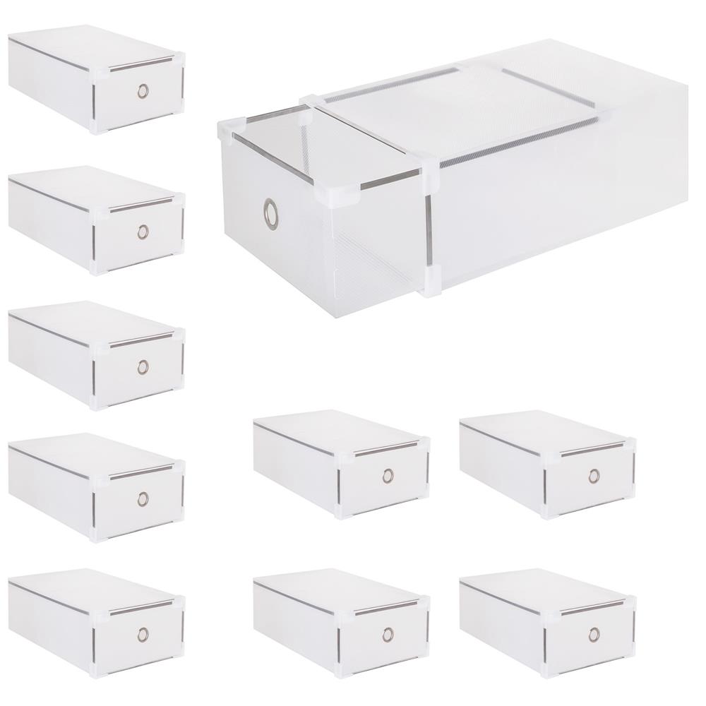 Set 10 cutii organizare pentru pantofi, 34x22x13, transparent Household NewTrend