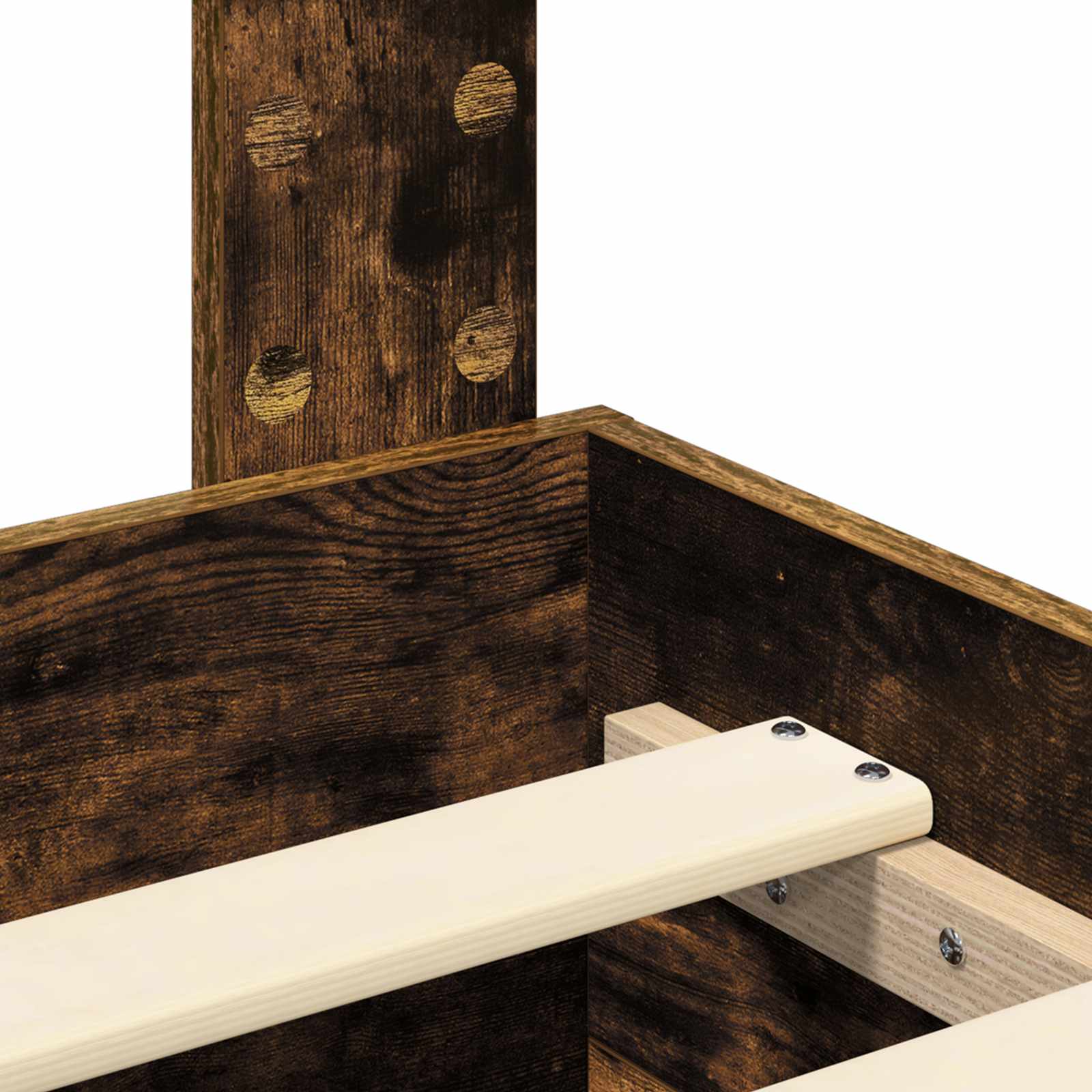 Cadru de pat Stejar fumuriu 140 x 200 cm Lemn compozit GartenMobel Dekor