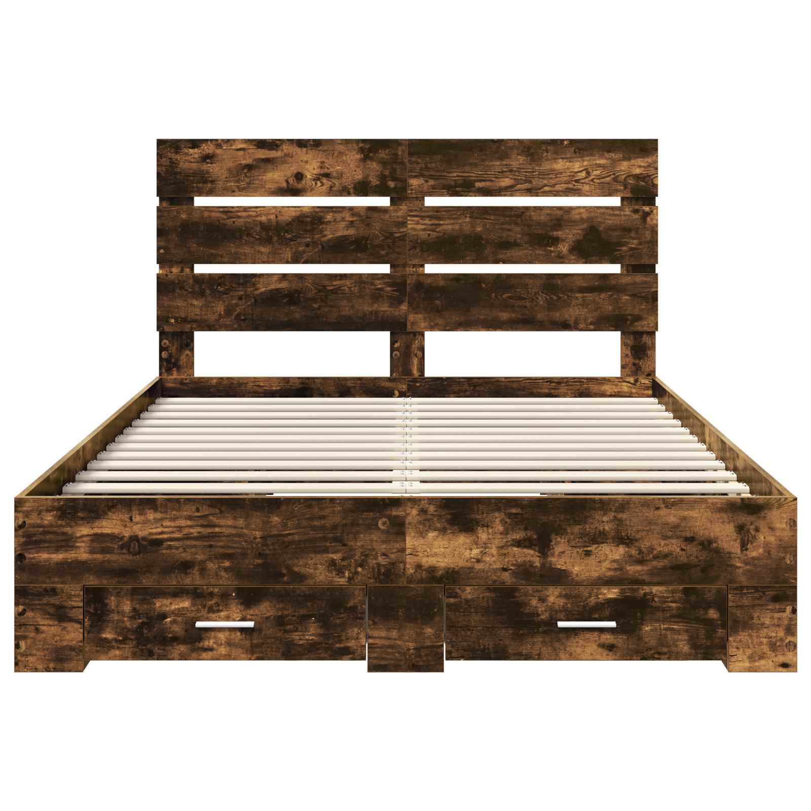 Cadru de pat Stejar fumuriu 140 x 200 cm Lemn compozit GartenMobel Dekor