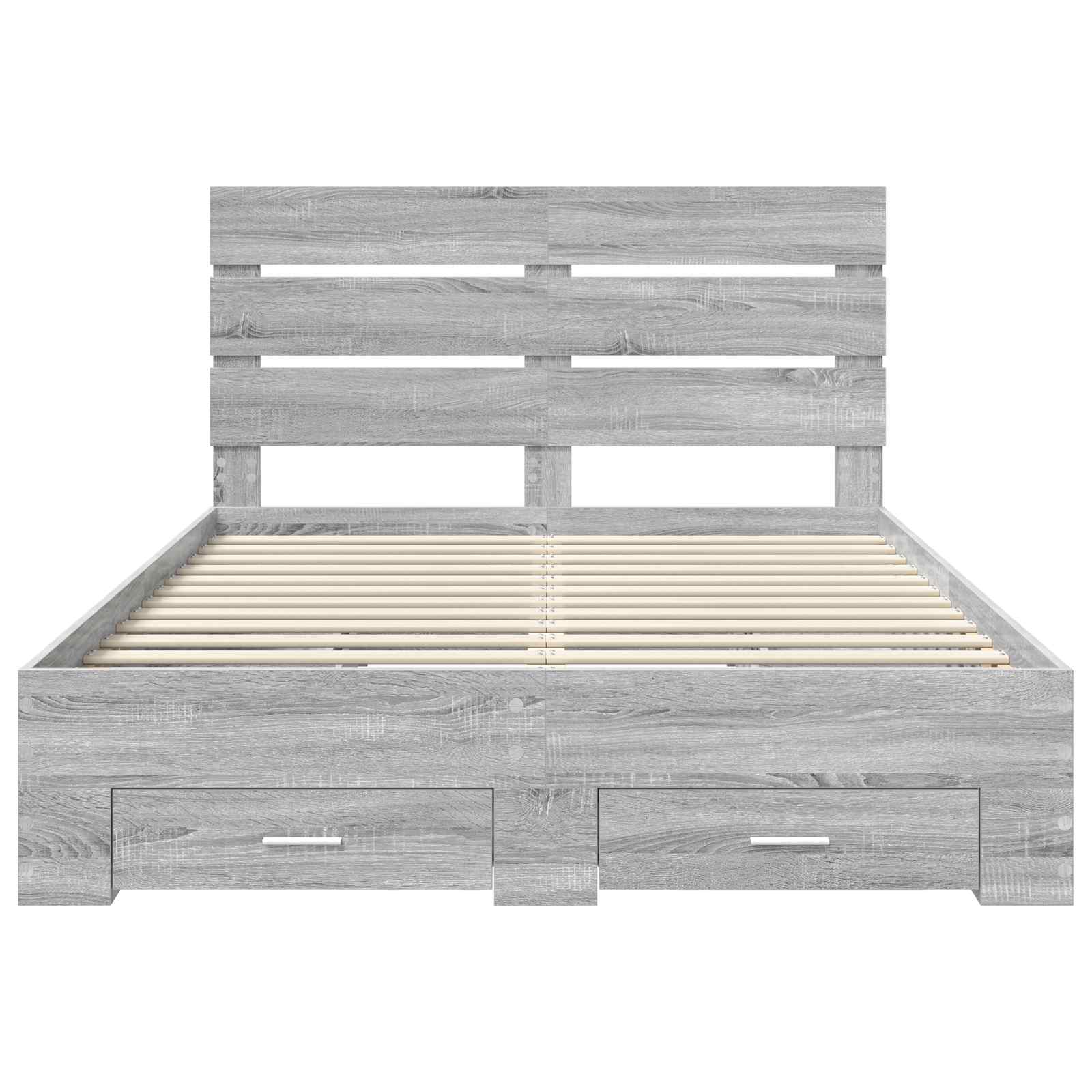 Cadru de pat cu sertar Gri Sonoma 160 x 200 cm Lemn compozit GartenMobel Dekor