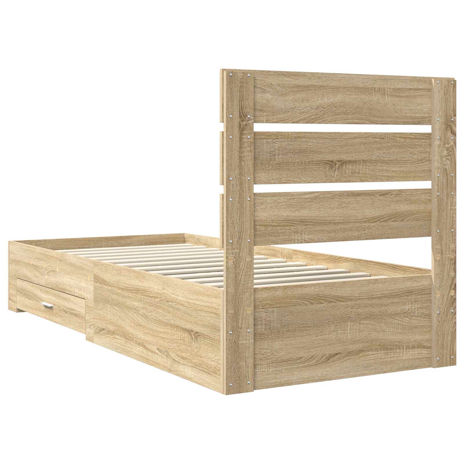 Cadru de pat cu sertar Stejar Sonoma 90 x 200 cm Lemn compozit GartenMobel Dekor