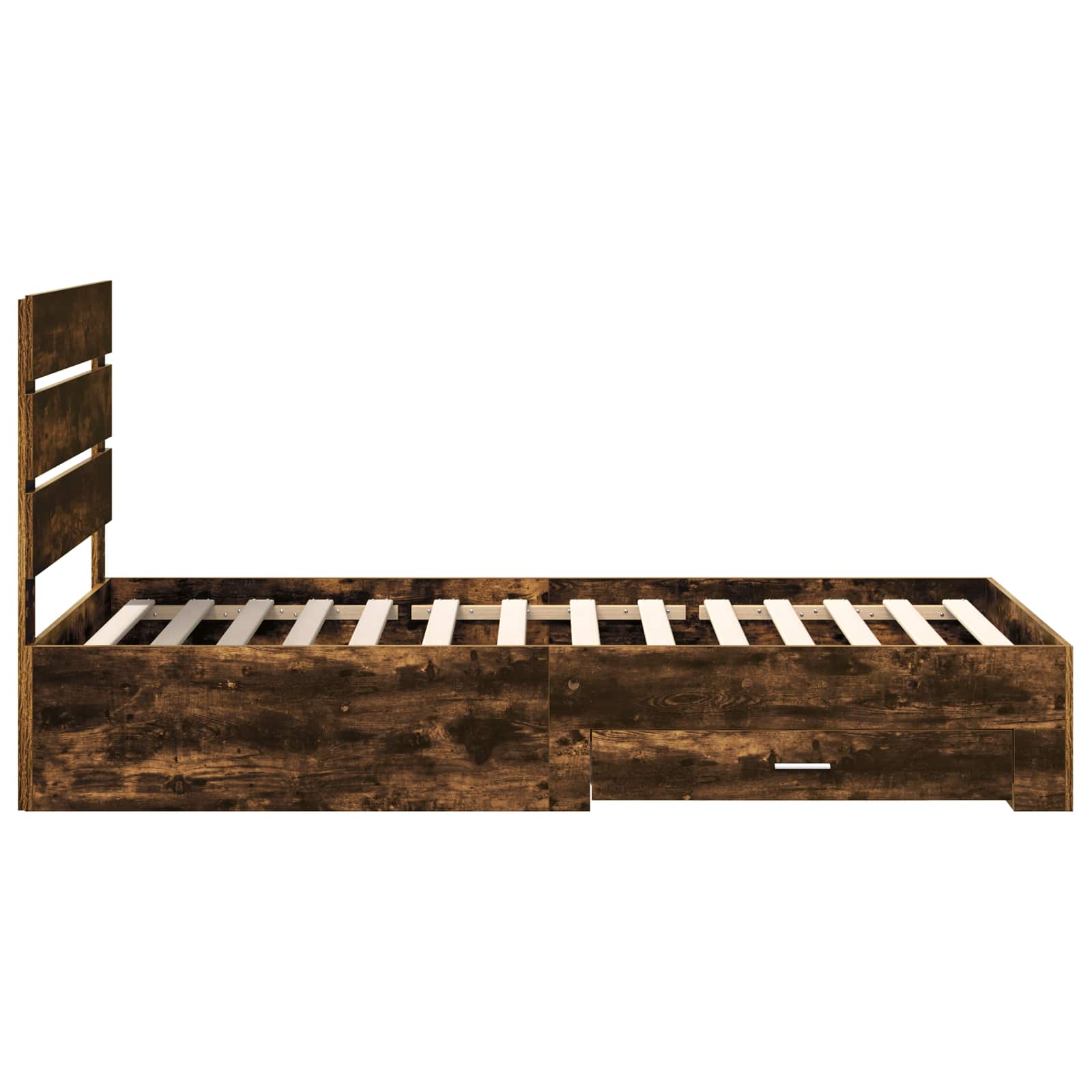 Cadru de pat cu sertar Stejar fumuriu 90 x 190 cm Lemn compozit GartenMobel Dekor