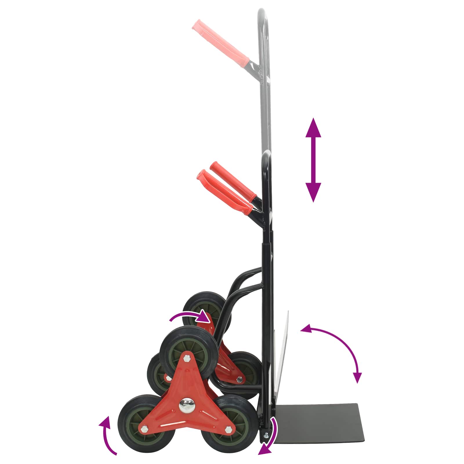 Cărucior manual Negru și roșu 64.5 x 49.5 x 114 cm Oțel GartenMobel Dekor