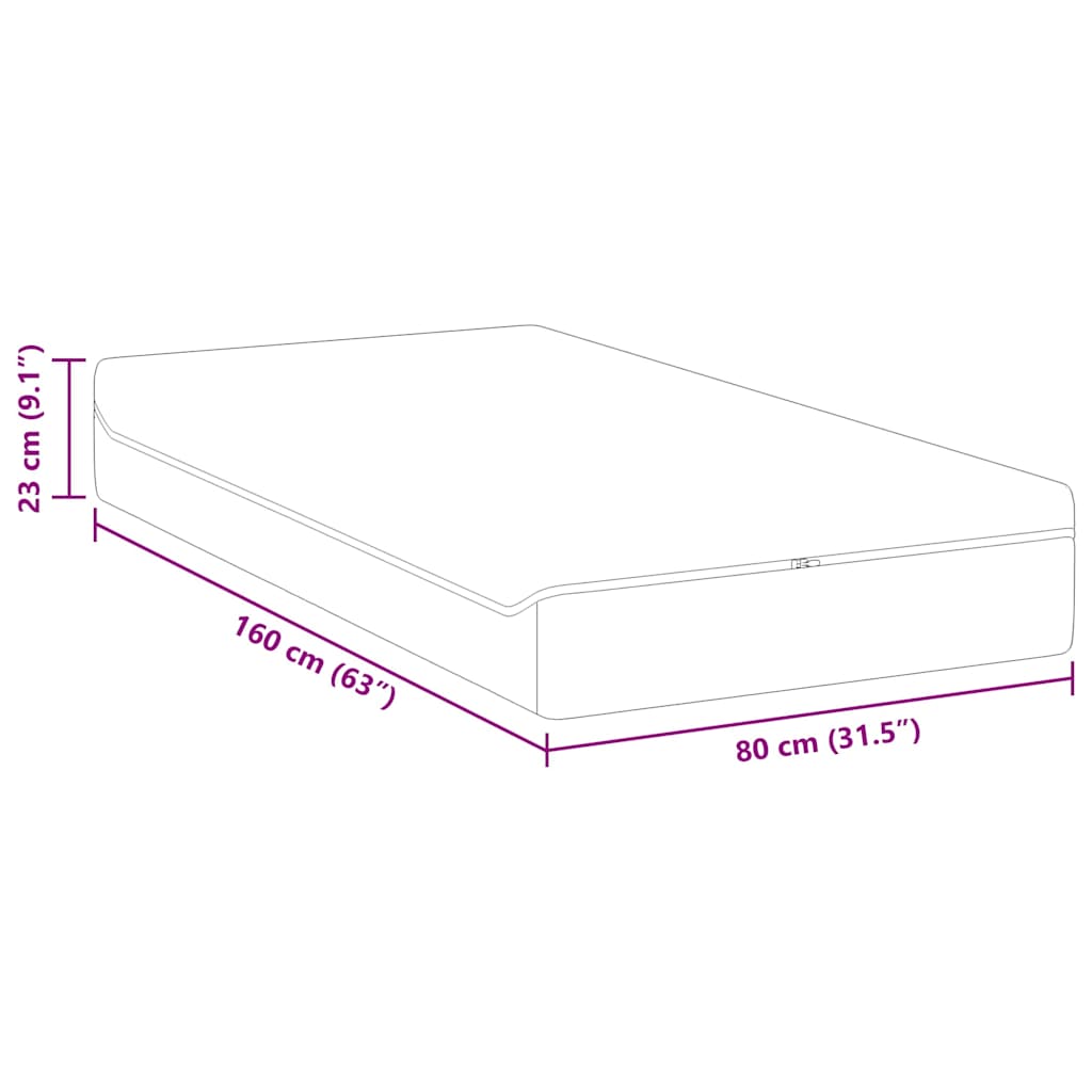 Saltea Alb și gri 80 x 160 cm Arcuri din buzunar GartenMobel Dekor