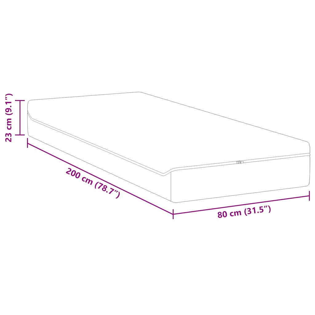 Saltea Alb și gri 80 x 200 cm Arcuri din buzunar GartenMobel Dekor