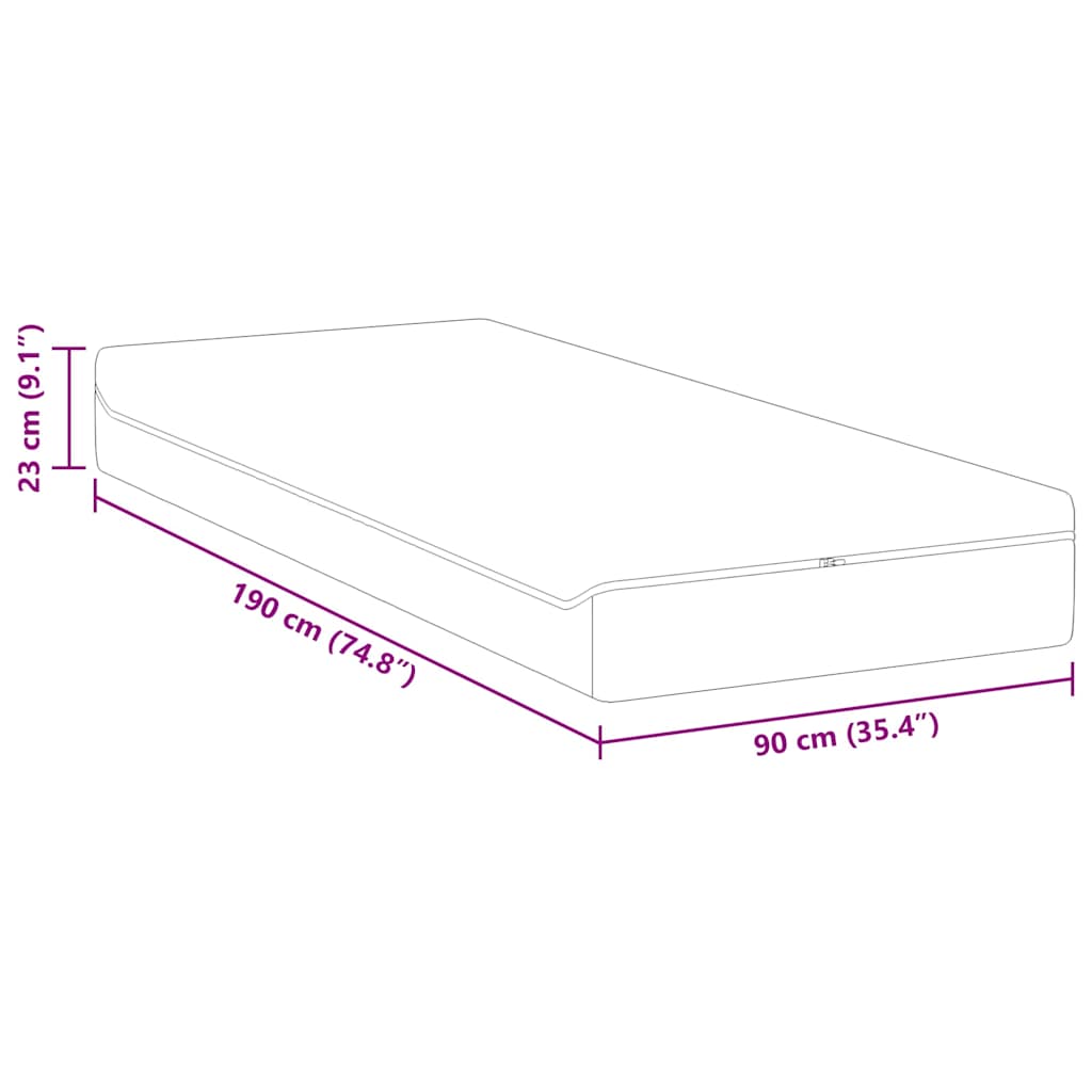 Saltea Alb și gri 90 x 190 cm Arcuri din buzunar GartenMobel Dekor