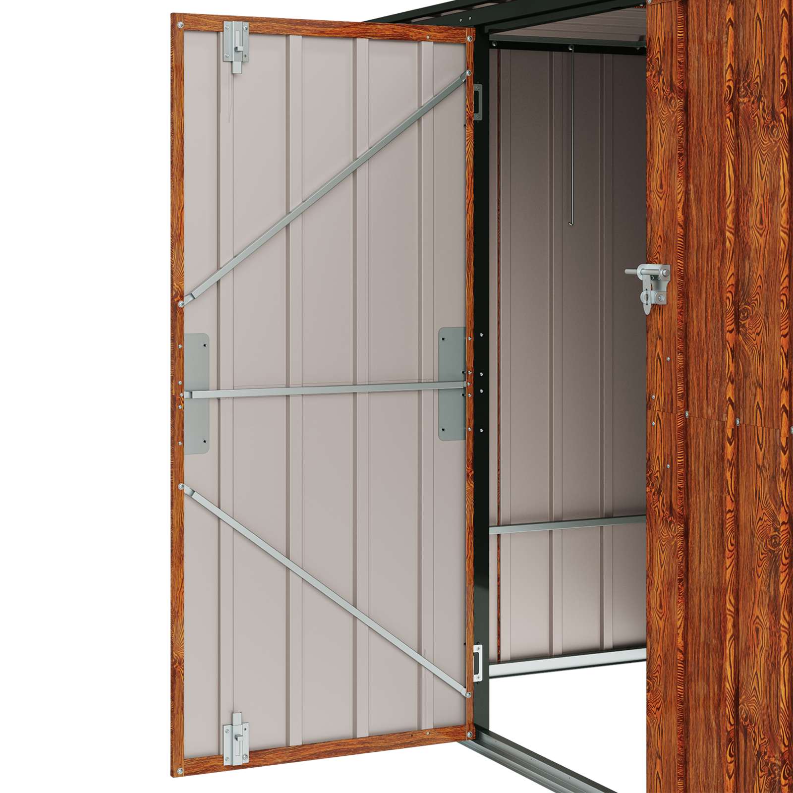 Cutie de depozitare pentru grădină Maro 214 x 82 x 132 cm Oțel GartenMobel Dekor