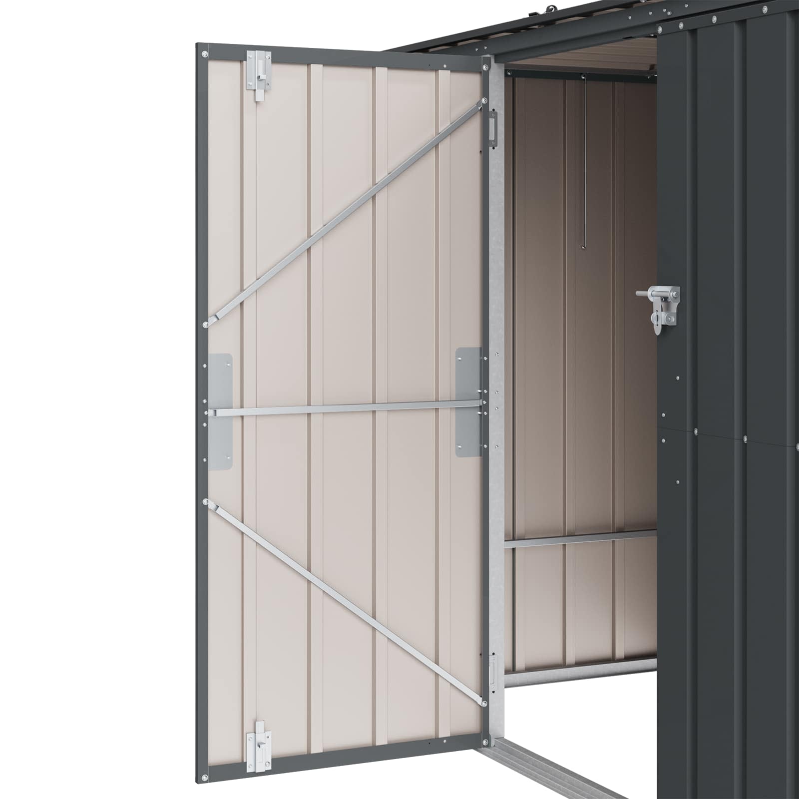 Cutie de depozitare pentru grădină Negru 214 x 82 x 132 cm Oțel GartenMobel Dekor