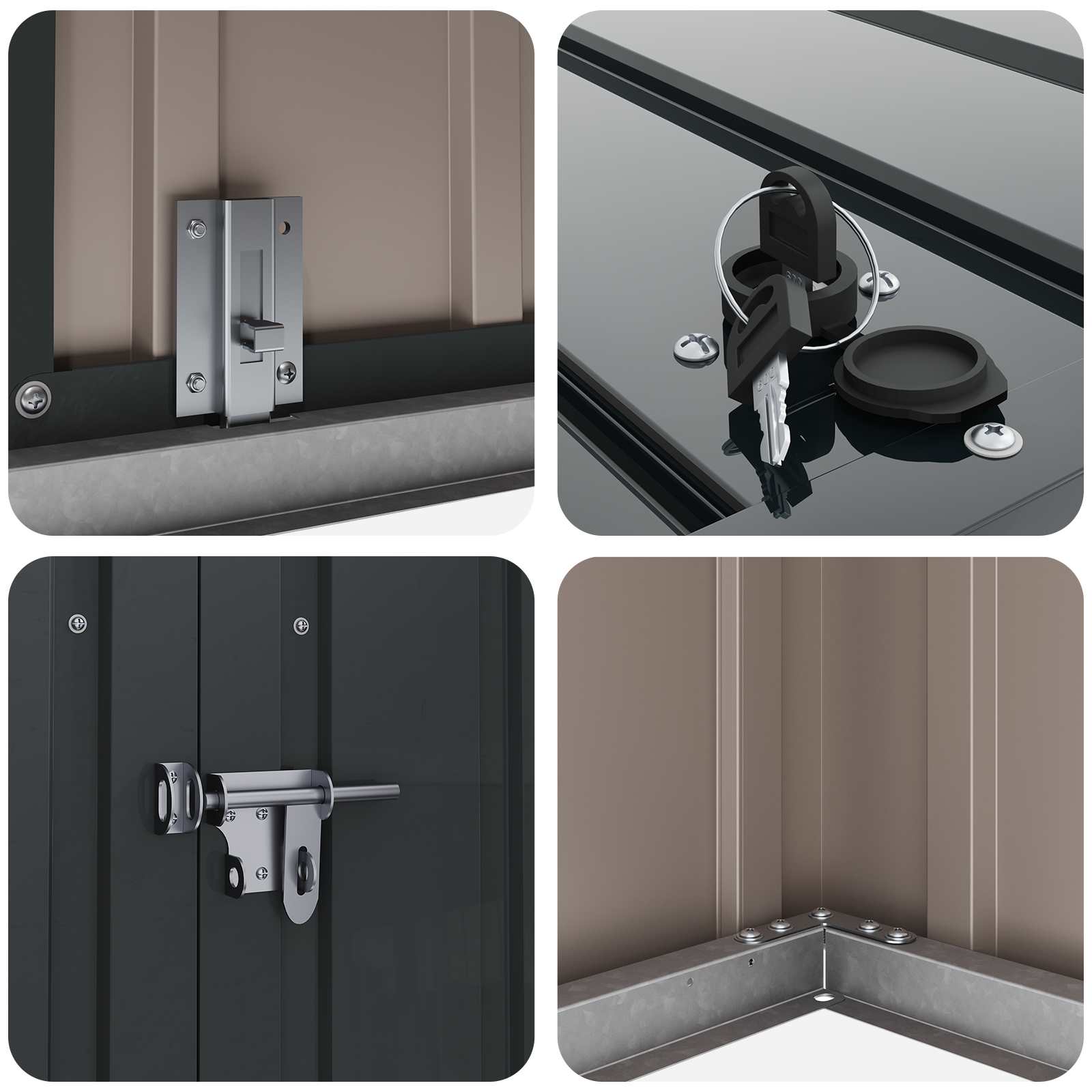 Cutie de depozitare pentru grădină Negru 214 x 82 x 132 cm Oțel GartenMobel Dekor