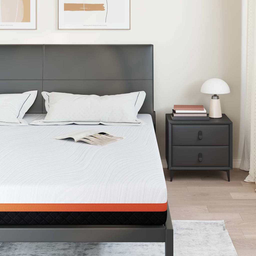 Saltea Alb și gri 200 x 200 cm Spumă cu memorie și gel GartenMobel Dekor