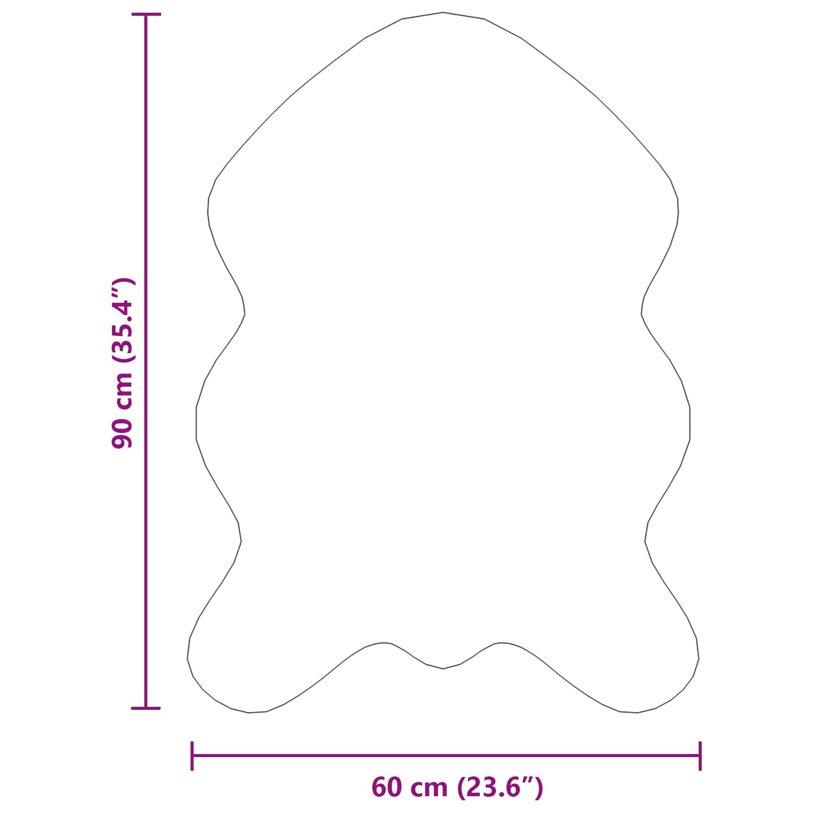 Covor din Lână Faux Tafalla Alb 60 x 90 cm Poliester GartenMobel Dekor