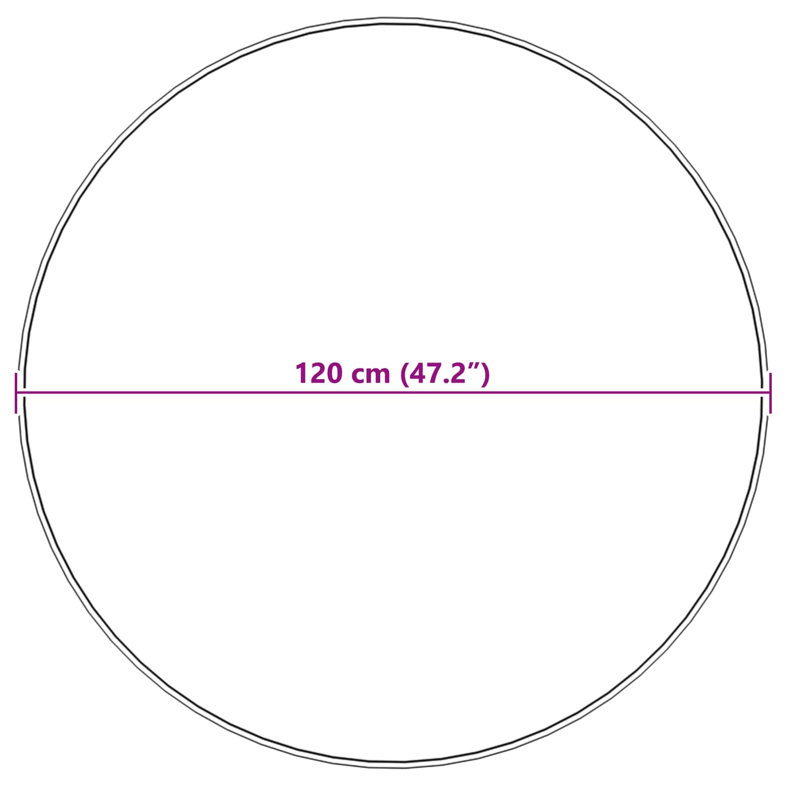 Covor din Lână Faux Tafalla Bej Ø 120 cm Poliester GartenMobel Dekor