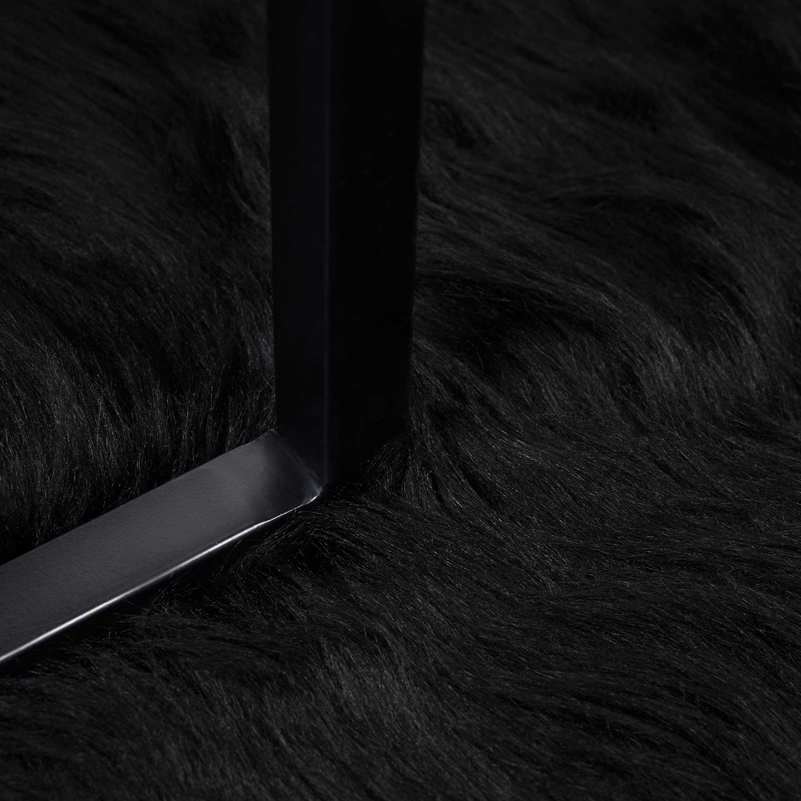 Covor din Lână Faux Tafalla Negru 60 x 110 cm Poliester GartenMobel Dekor