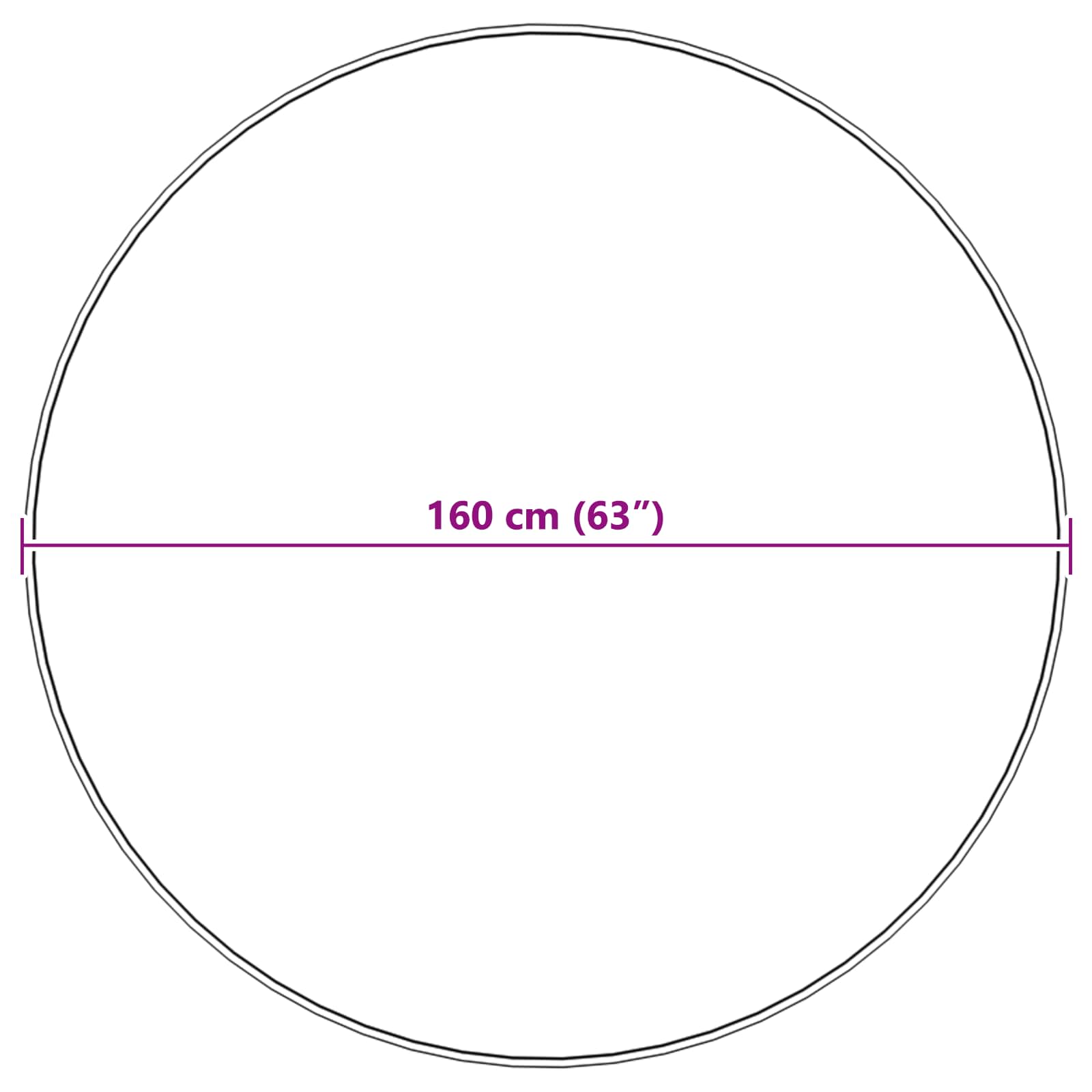 Covor din Lână Faux Tafalla Roz Ø 160 cm Poliester GartenMobel Dekor