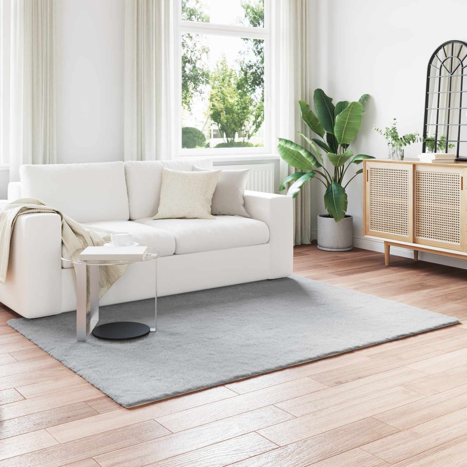 Covor din Blană Faux de Iepure Olite Gri 120 x 170 cm Poliester GartenMobel Dekor